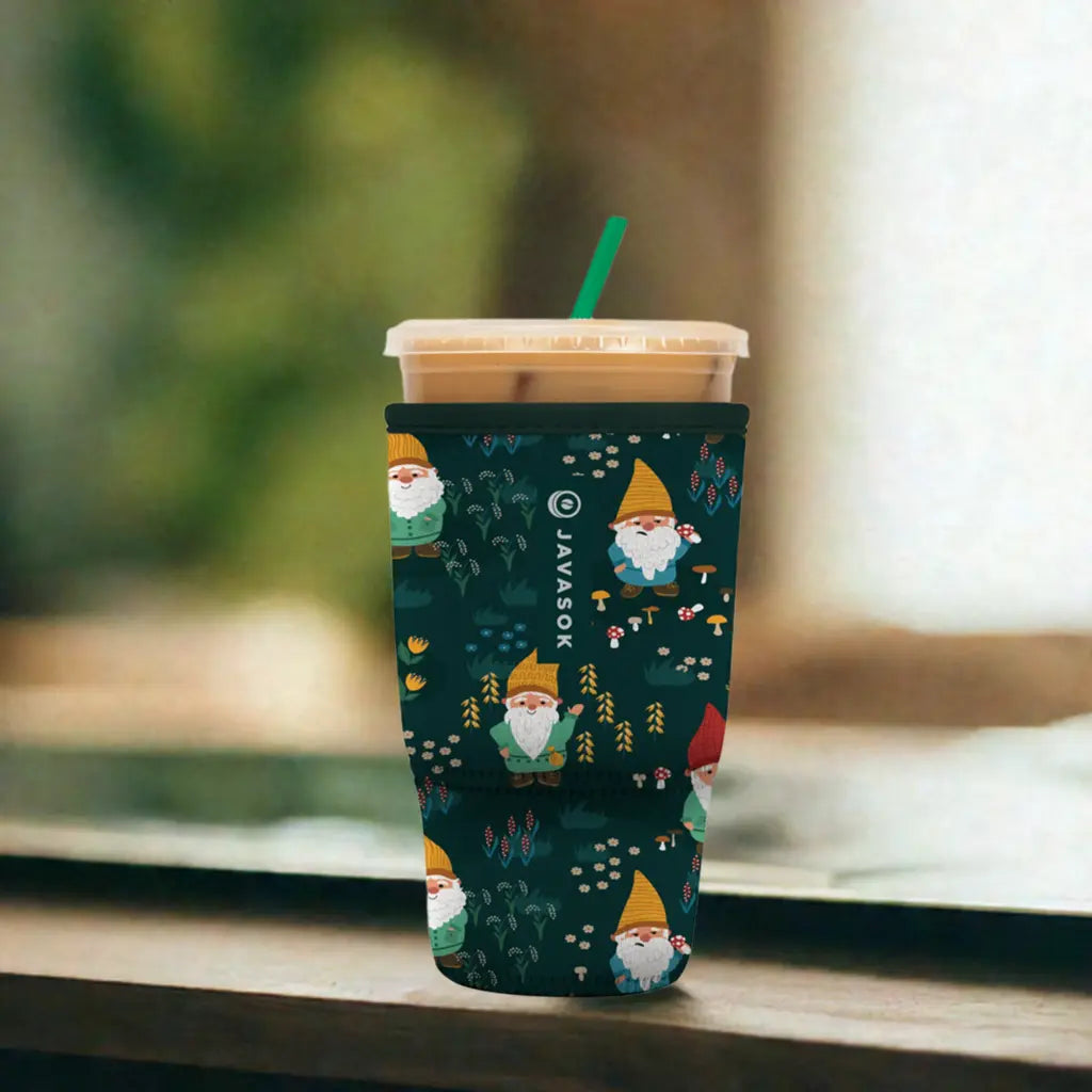 Reusable Cup Sleeve, Rollin' with my Gnomies, Neoprene Construction for Iced Coffee, Cold Drinks and Condensation Control, 3 Size Options image 3