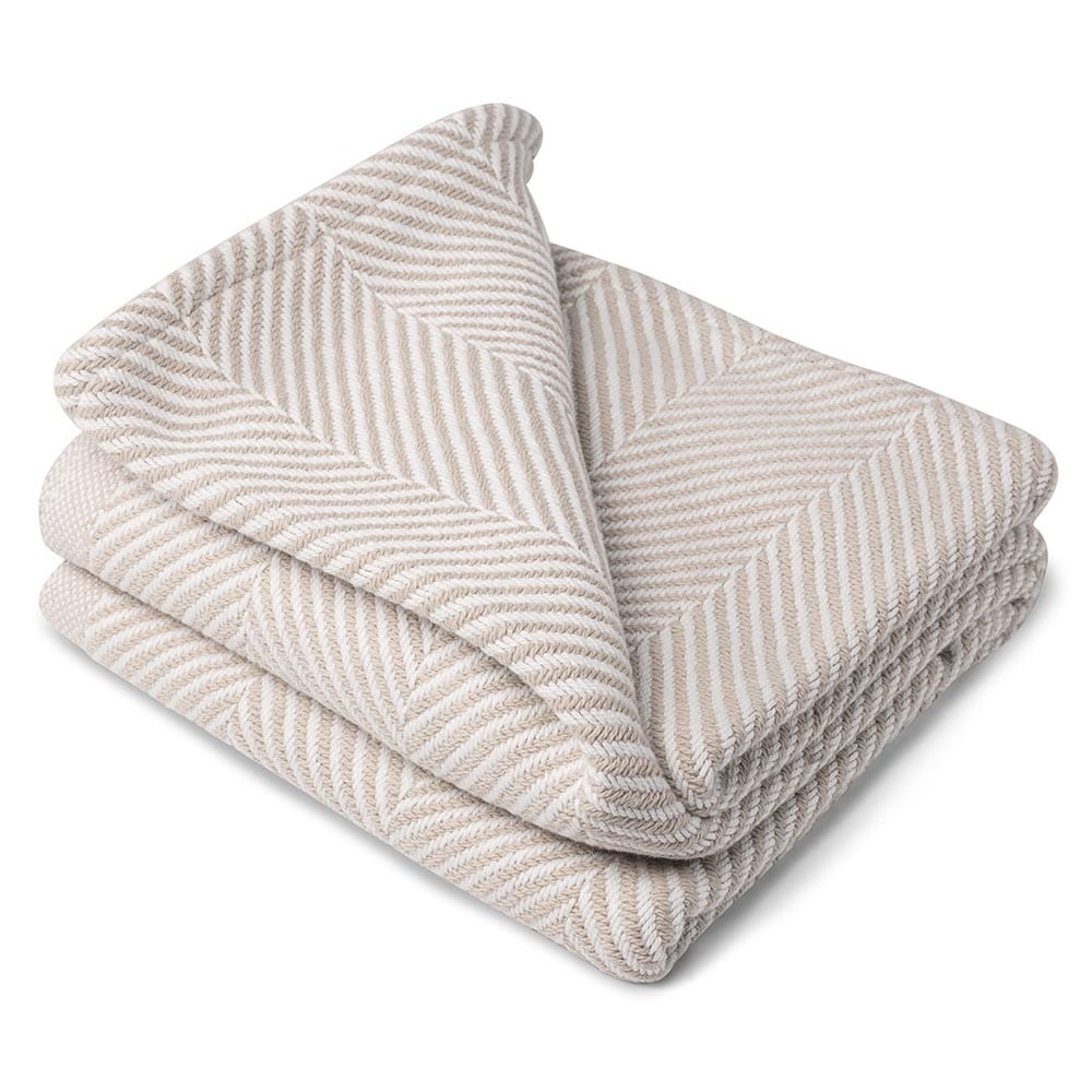 Cozy Throw Blanket, Monhegan Cotton Without Fringe Oyster for Living Rooms, Bedrooms and Everyday Lounging image 3