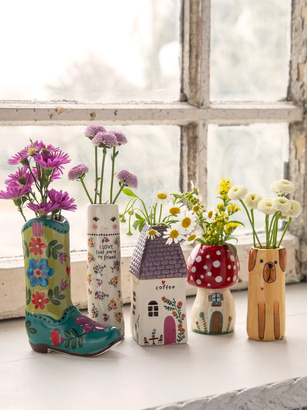 Decorative Vase, Cutest Little Bud Mushroom for Tabletop Arrangements and Home Decor, Designed for Flowers, Shelves and Living Spaces image 3