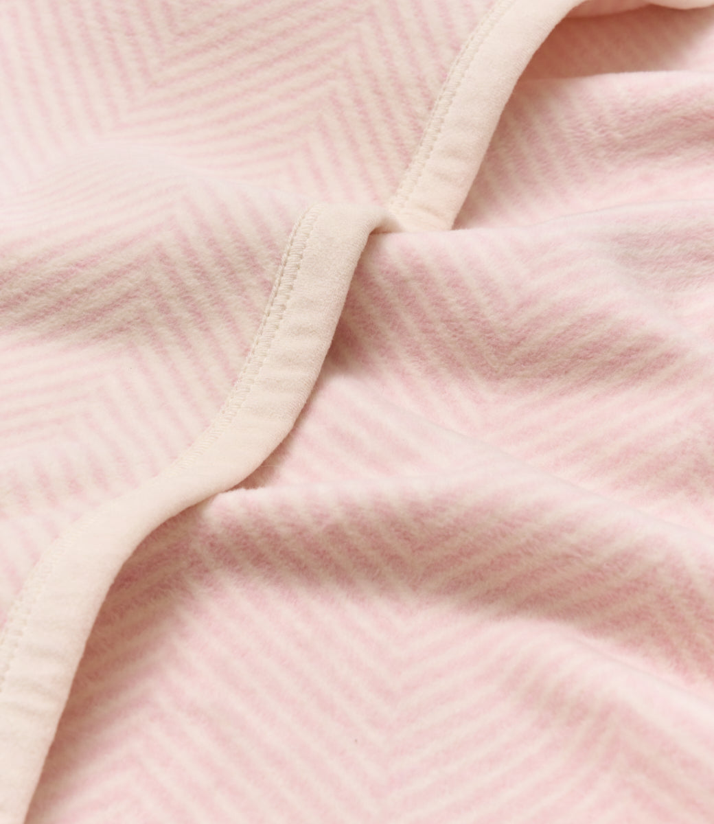 Cozy Throw Blanket, Harborview Herringbone Ballet Pink Mini for Living Rooms, Bedrooms and Everyday Lounging image 3