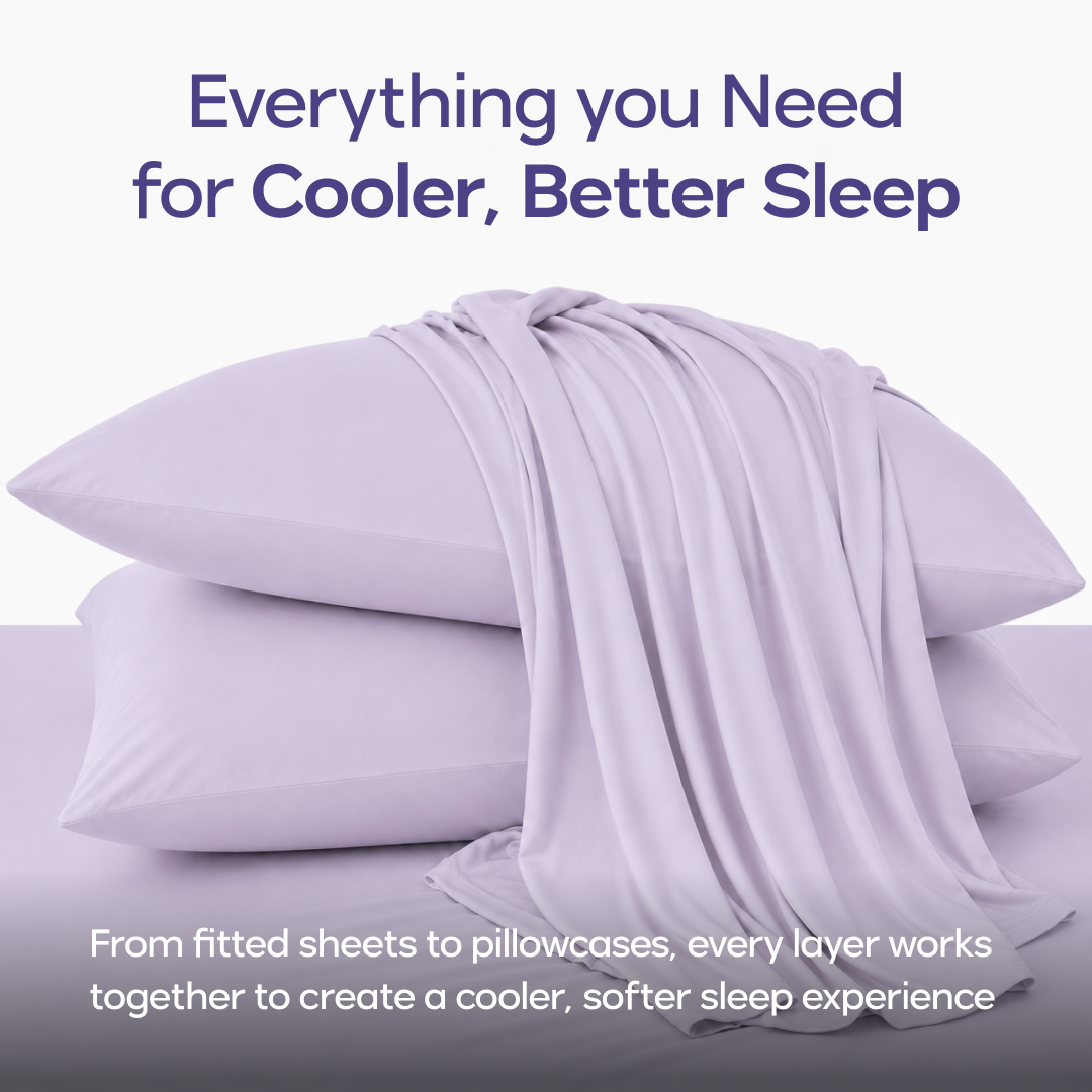 Bed Sheet Set, CloudCool Cooling for Everyday Bedroom Comfort and Guest Rooms, 5 Sizes and 9 Colors image 3