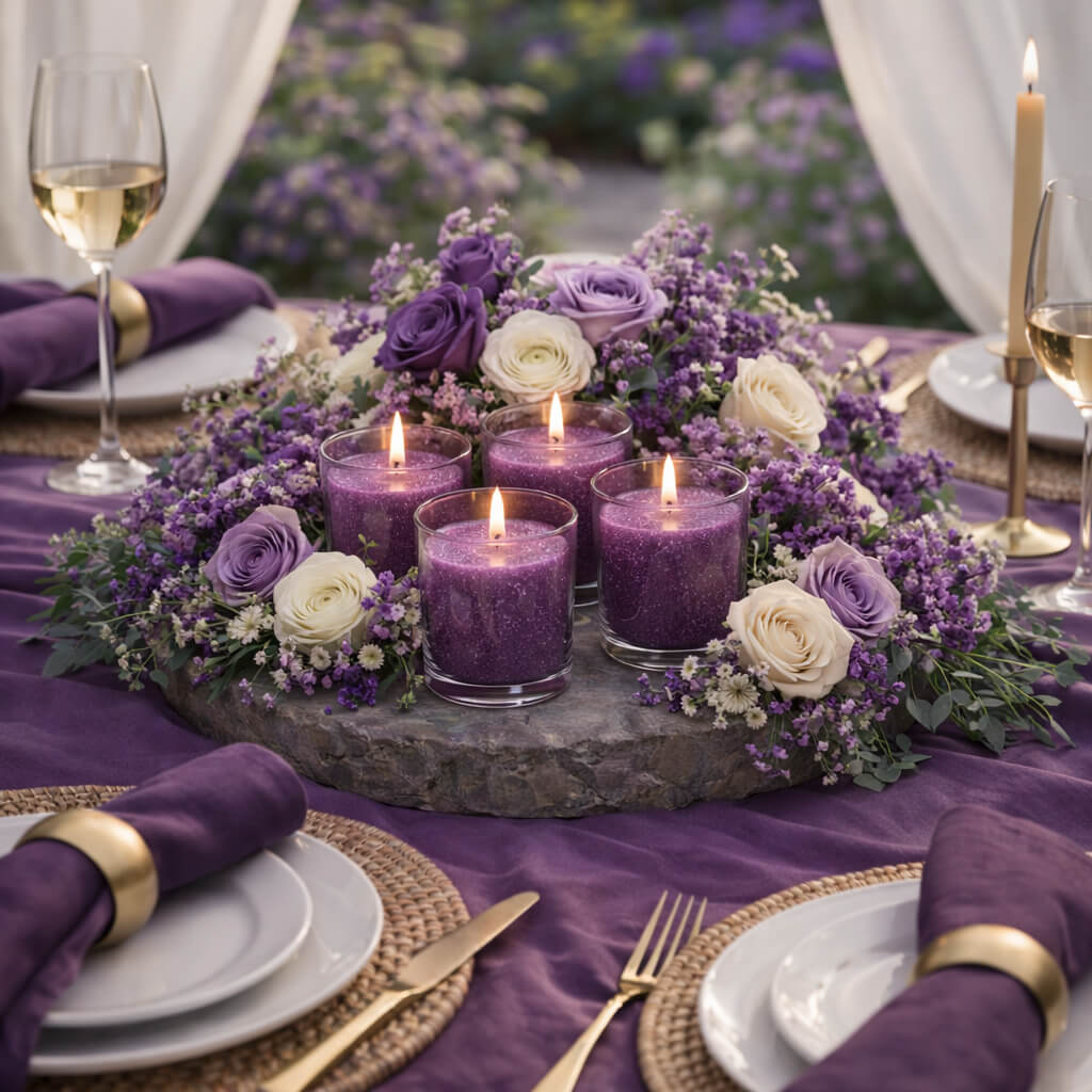 Decorative Candle, Richland Votive Unscented Purple 10 Hour Set for Living Rooms, Bedrooms and Relaxing Evenings image 3