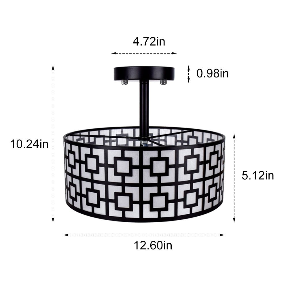 Home Lighting, 12.6In Modern Semi Flush Ceiling Light for Desks, Side Tables and Warm Room Lighting, 2 Color Options image 3