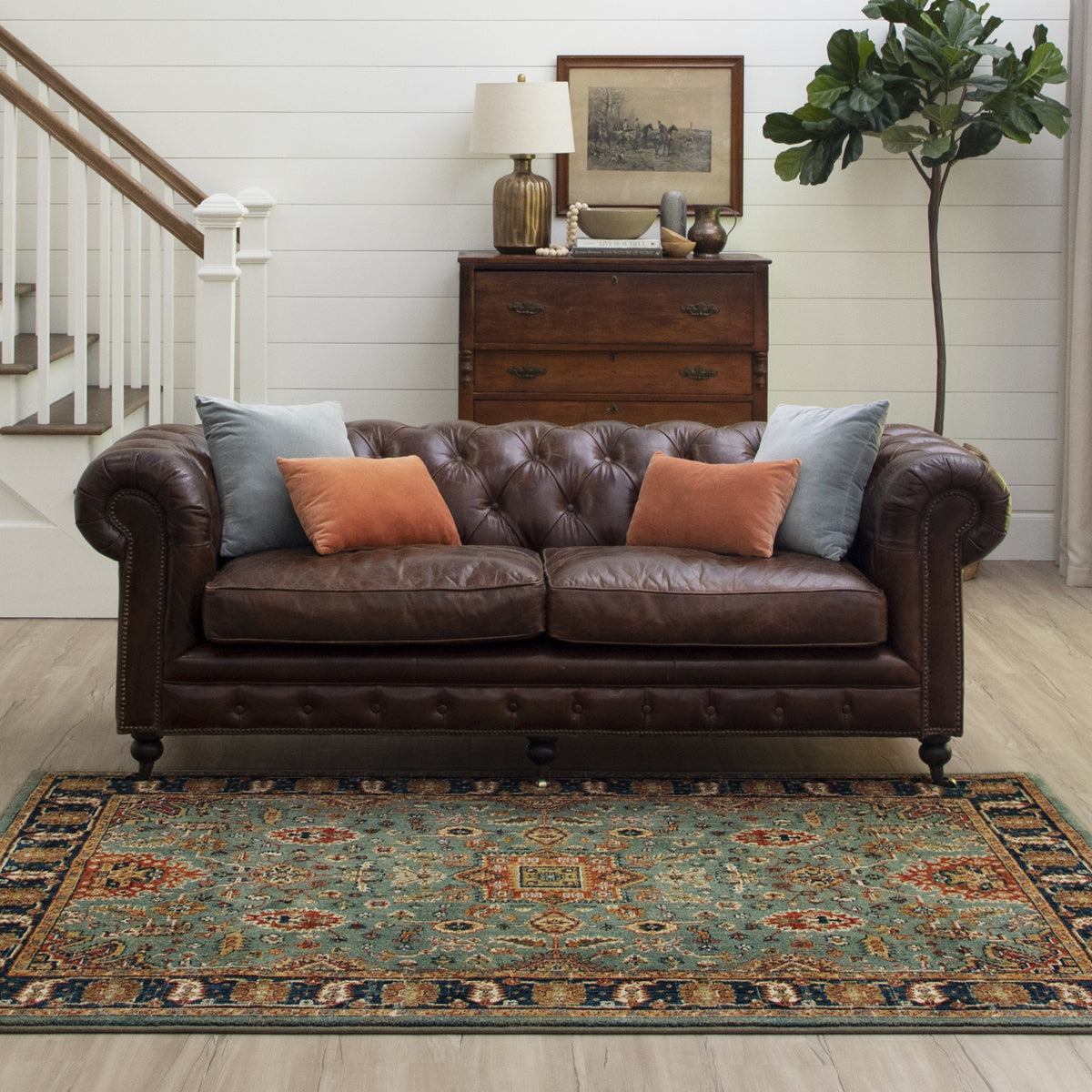 Area Rug, Spice Market Deir Aquamarine for Living Rooms, Bedrooms and Entryways, 6 Size Options image 3