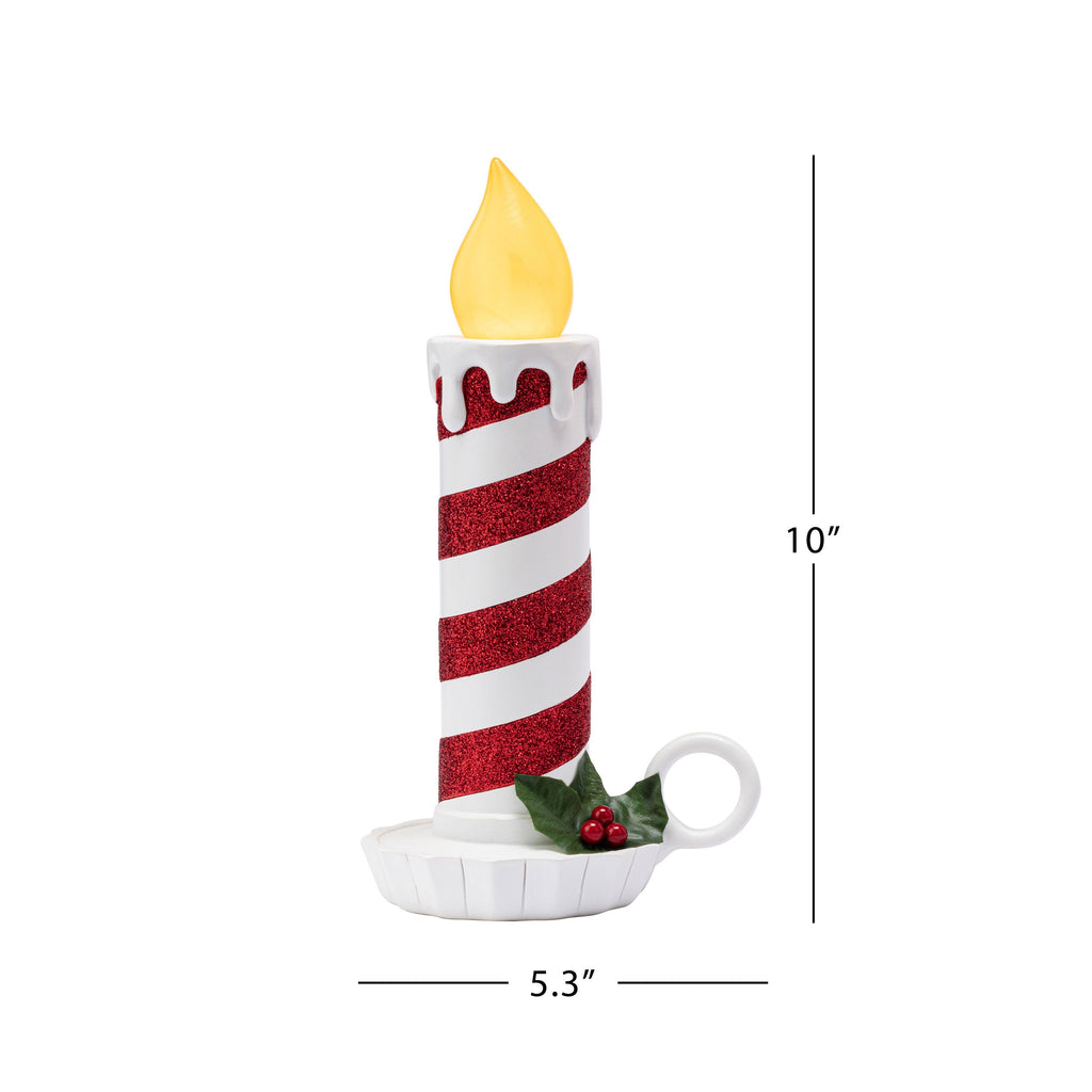 Decorative Candle, 10 in. Set of 2 Flickering LED Striped Candles for Living Rooms, Bedrooms and Relaxing Evenings image 3
