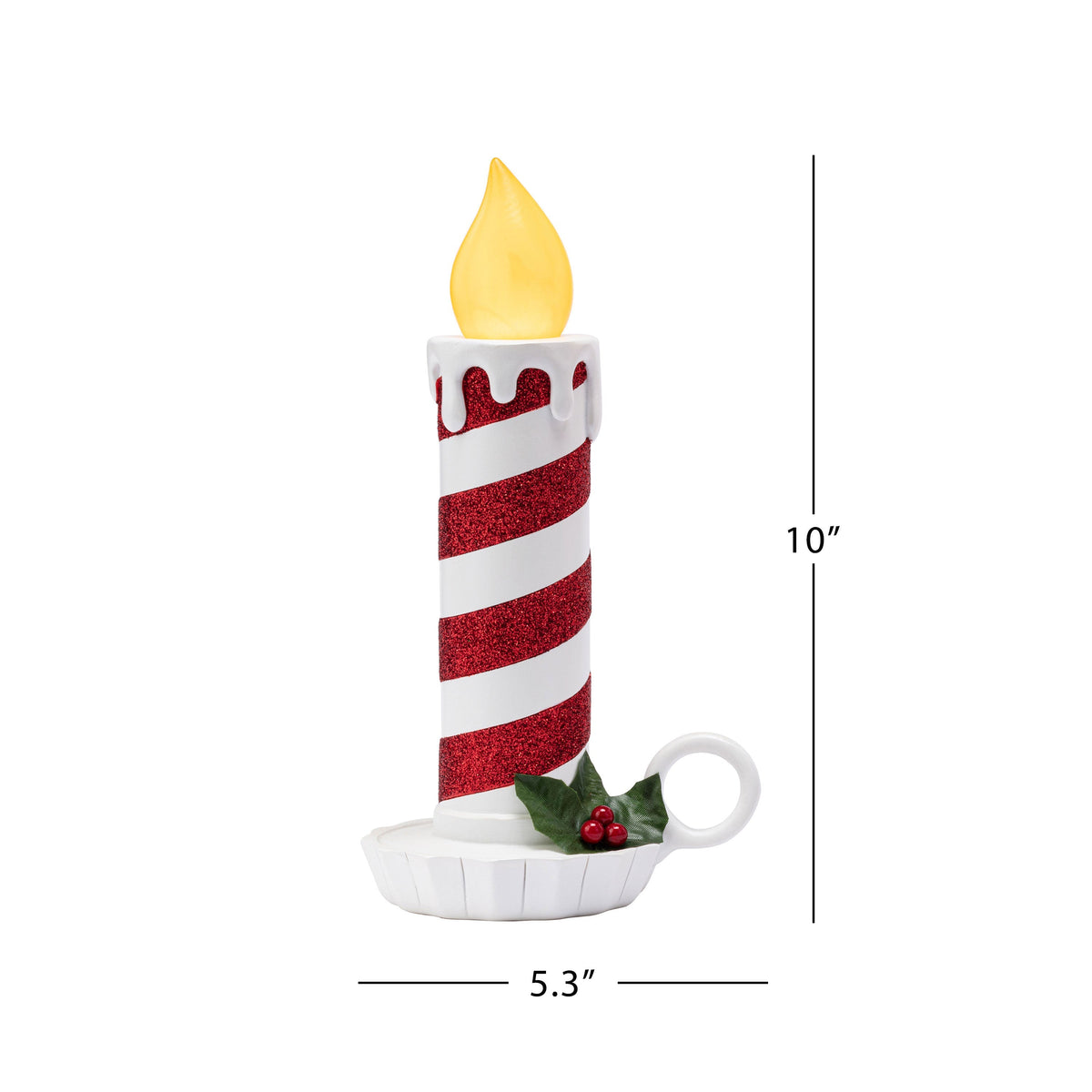 Decorative Candle, 10 in. Set of 2 Flickering LED Striped Candles for Living Rooms, Bedrooms and Relaxing Evenings image 3