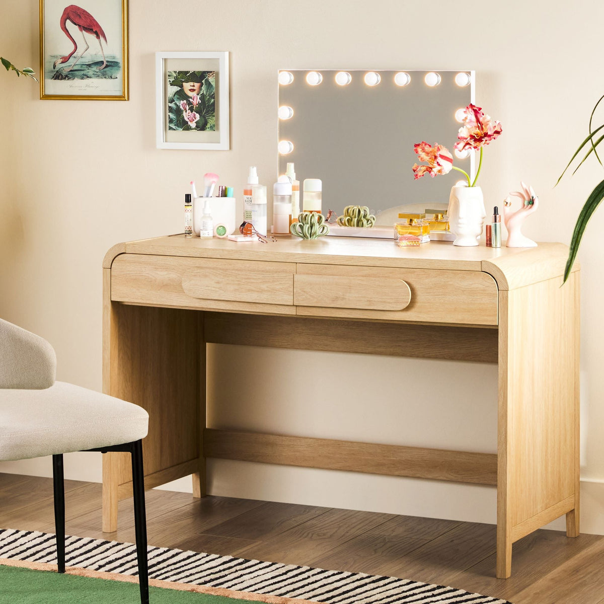 Writing Desk, Chantelle Modern Curved for Bedroom Workspaces, Home Offices and Daily Writing, 2 Color Options image 3