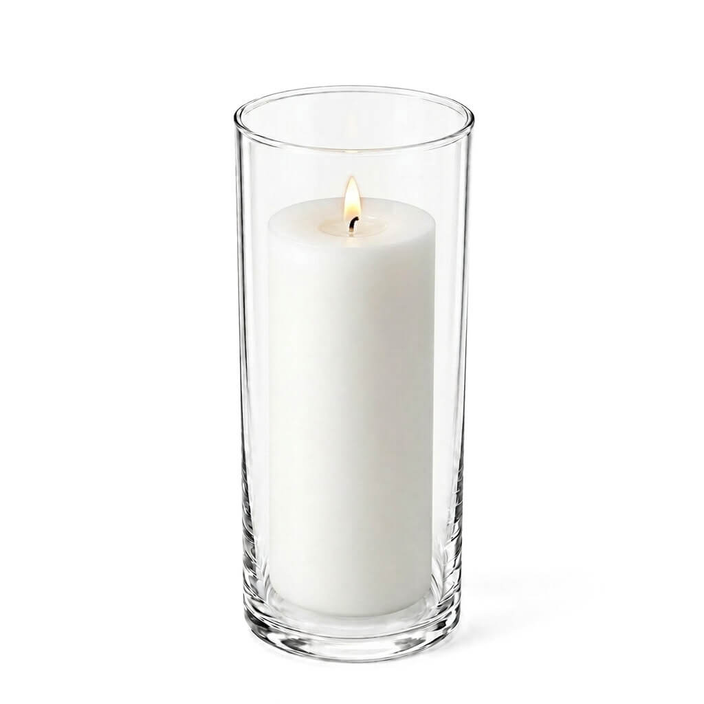Glass Cylinder Vase Set, 3.25"x9" 12 Pack, Hand-Blown Glass for Home Flower Arrangements and Table Centerpieces image 3