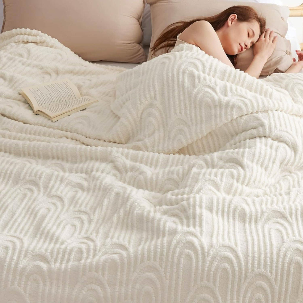 Cozy Throw Blanket, Arch Shaggy Sherpa Fleece, Lightweight Design, Machine-Washable Care for Living Rooms, Bedrooms and Everyday Lounging image 3