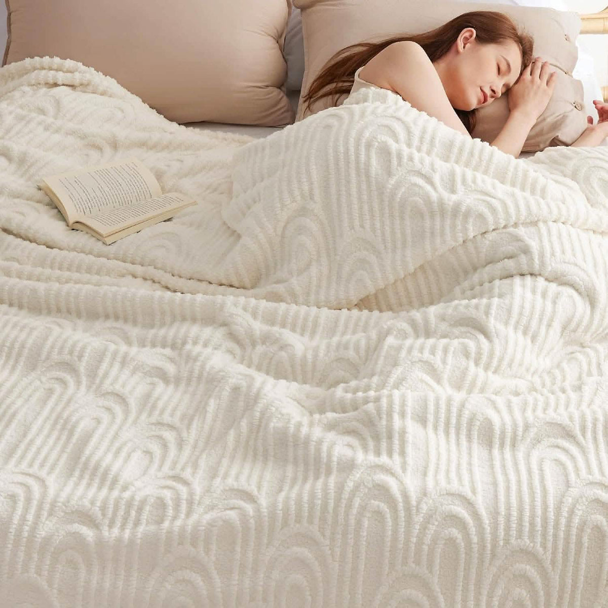 Cozy Throw Blanket, Arch Shaggy Sherpa Fleece, Lightweight Design, Machine-Washable Care for Living Rooms, Bedrooms and Everyday Lounging image 3