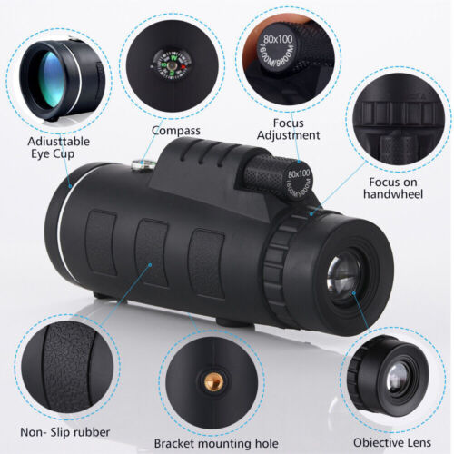40x60 Zoom HD Monocular Telescope / Spotting Scope with BAK4 Prisms image 3