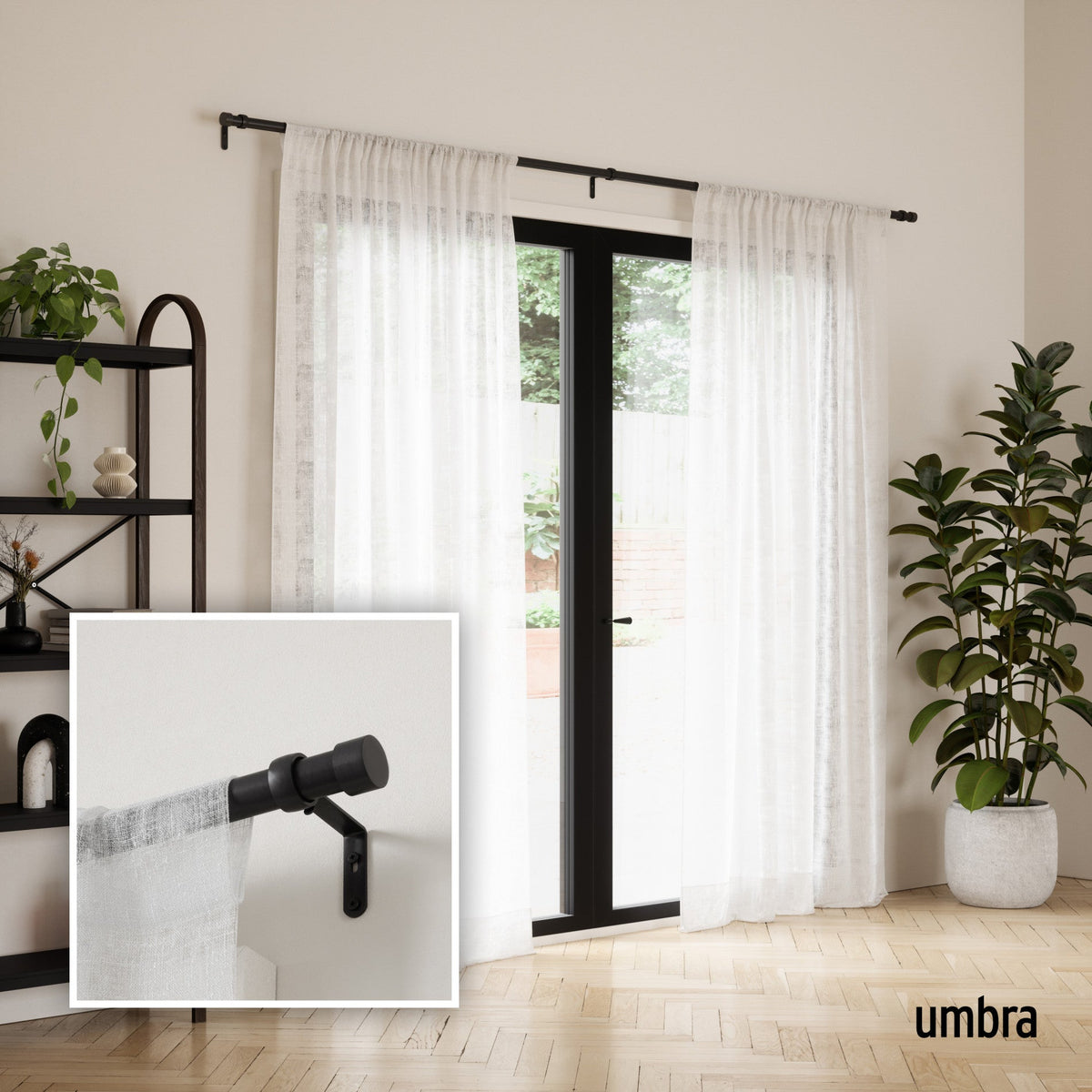 Window Curtain, Cappa Rod, Adjustable Design for Windows, Room Styling and Everyday Privacy, 3 Sizes and 3 Colors image 3