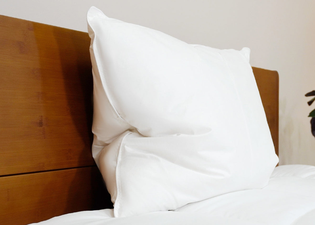 Bed Pillow, White Duck Down & Feather 75% Feather 25% Down, Machine-Washable Care for Sleeping, Reading and Bedroom Comfort, 3 Size Options image 3