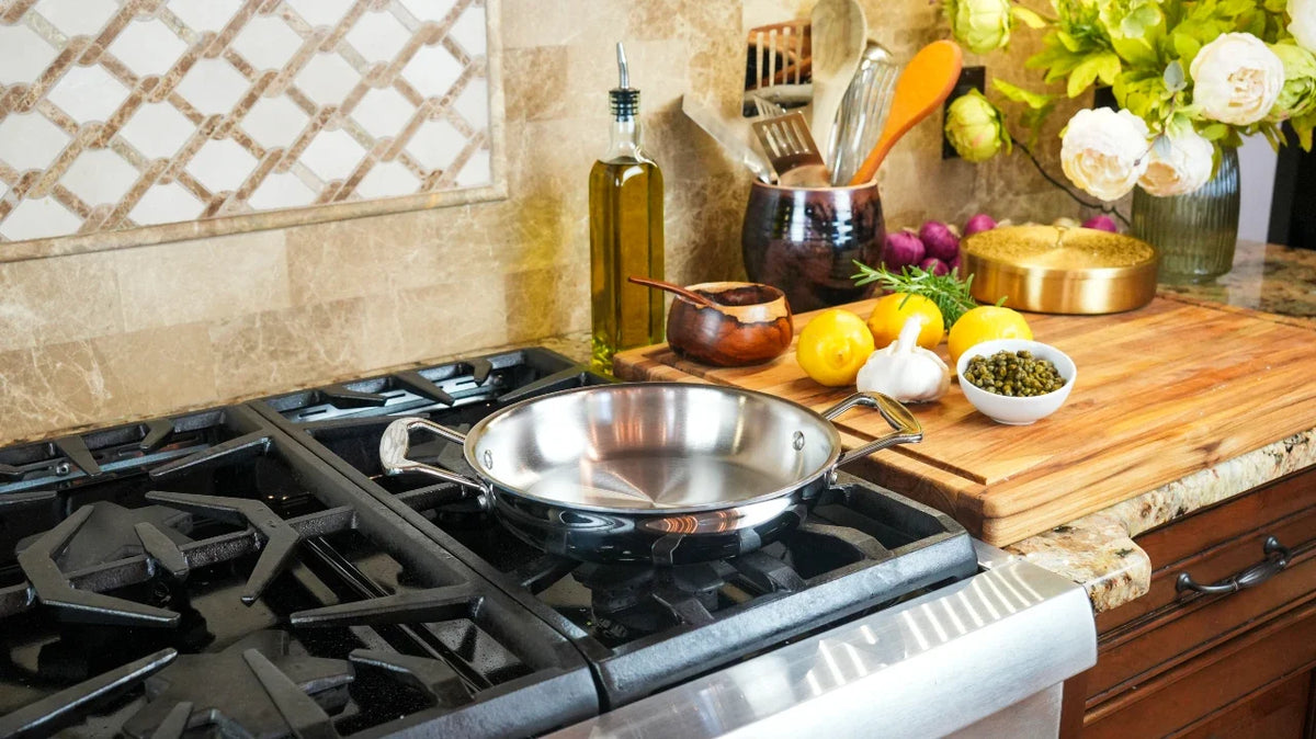 Stainless Steel Fry Pan, 8.5 Inch with Short Handles, Stainless Steel Construction for Searing, Sautéing and Everyday Meal Prep image 3