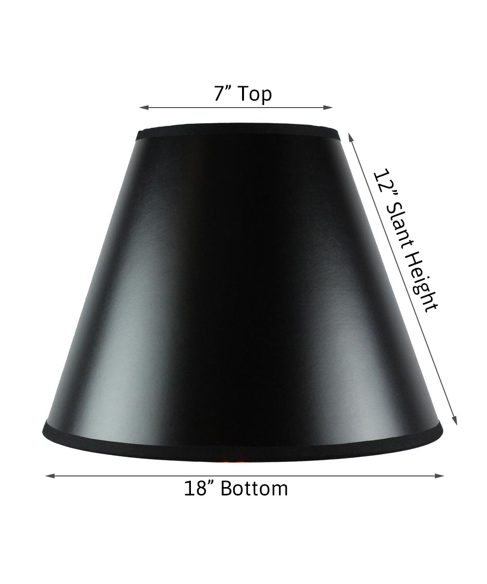 Lamp Shade, 18"W x 12"H Bold Black with True Gold Lining for Lamp Replacement, Reading Corners and Living Spaces image 3