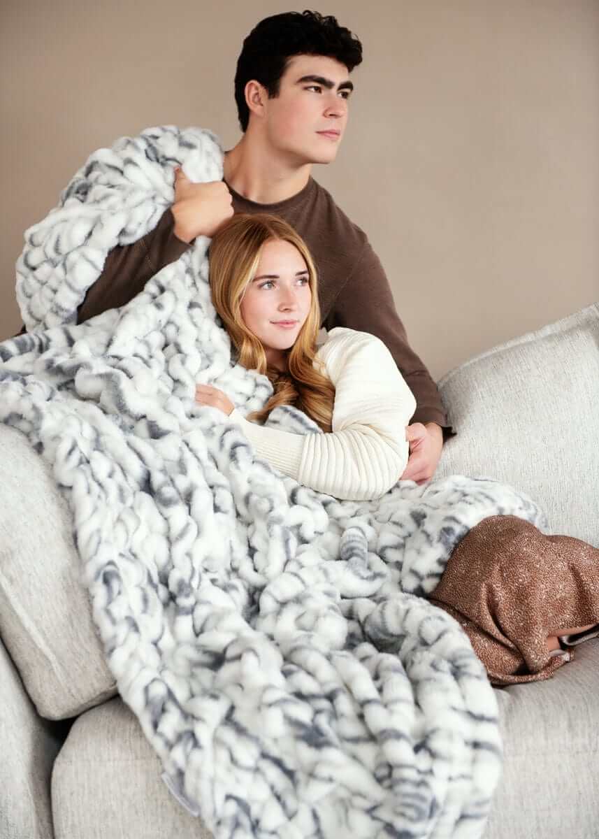 Cozy Throw Blanket, Hugs Marble Pewter for Living Rooms, Bedrooms and Everyday Lounging, 5 Size Options image 3