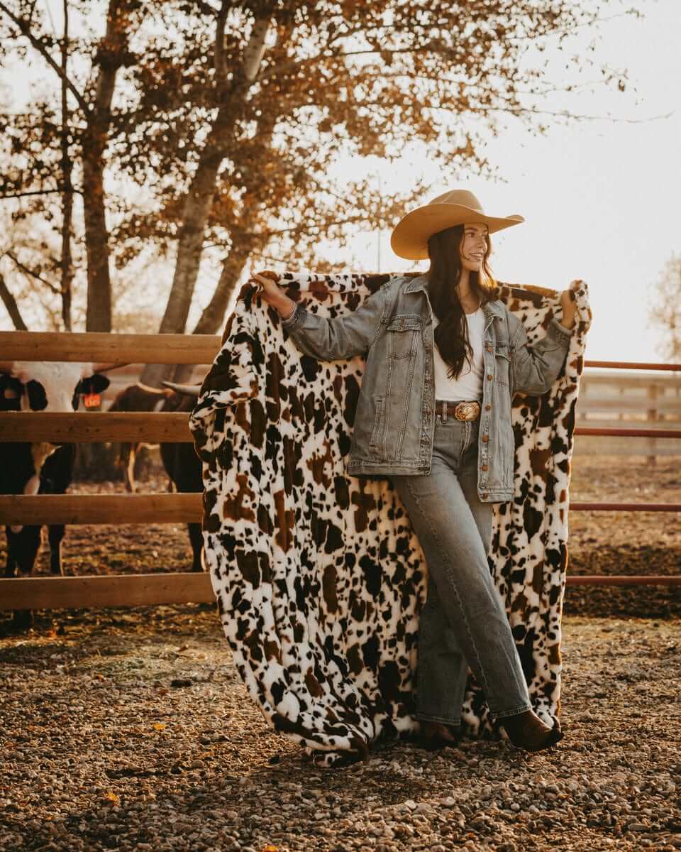 Cozy Throw Blanket, Hugs Brown Cow for Sofas, Beds and Relaxing at Home, 5 Sizes and 4 Colors image 3