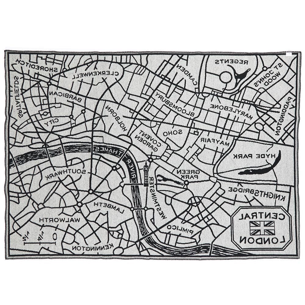 Cozy Throw Blanket, London Map Wool, Hypoallergenic Comfort for Sofas, Beds and Relaxing at Home image 3