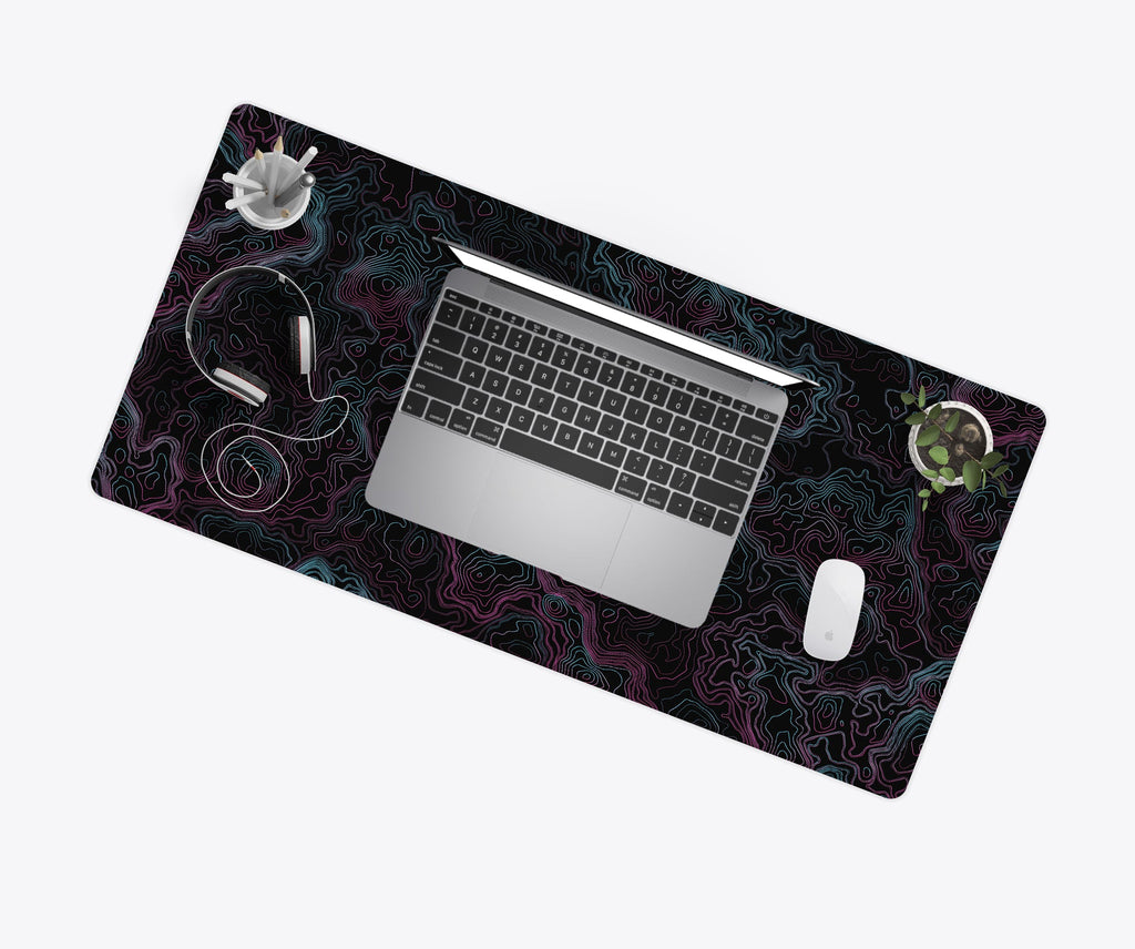 Desk Mat, Retro Topographic, Machine-Washable Care, Non-Slip Design for Home Offices, Gaming and Daily Computer Work, 4 Size Options image 3