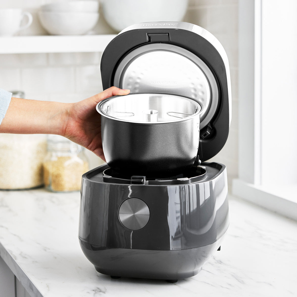 Drinkware, Bistro 8 Cup Carb Reducing Rice Cooker for Kitchen Tables, Workspaces and Daily Hydration image 3