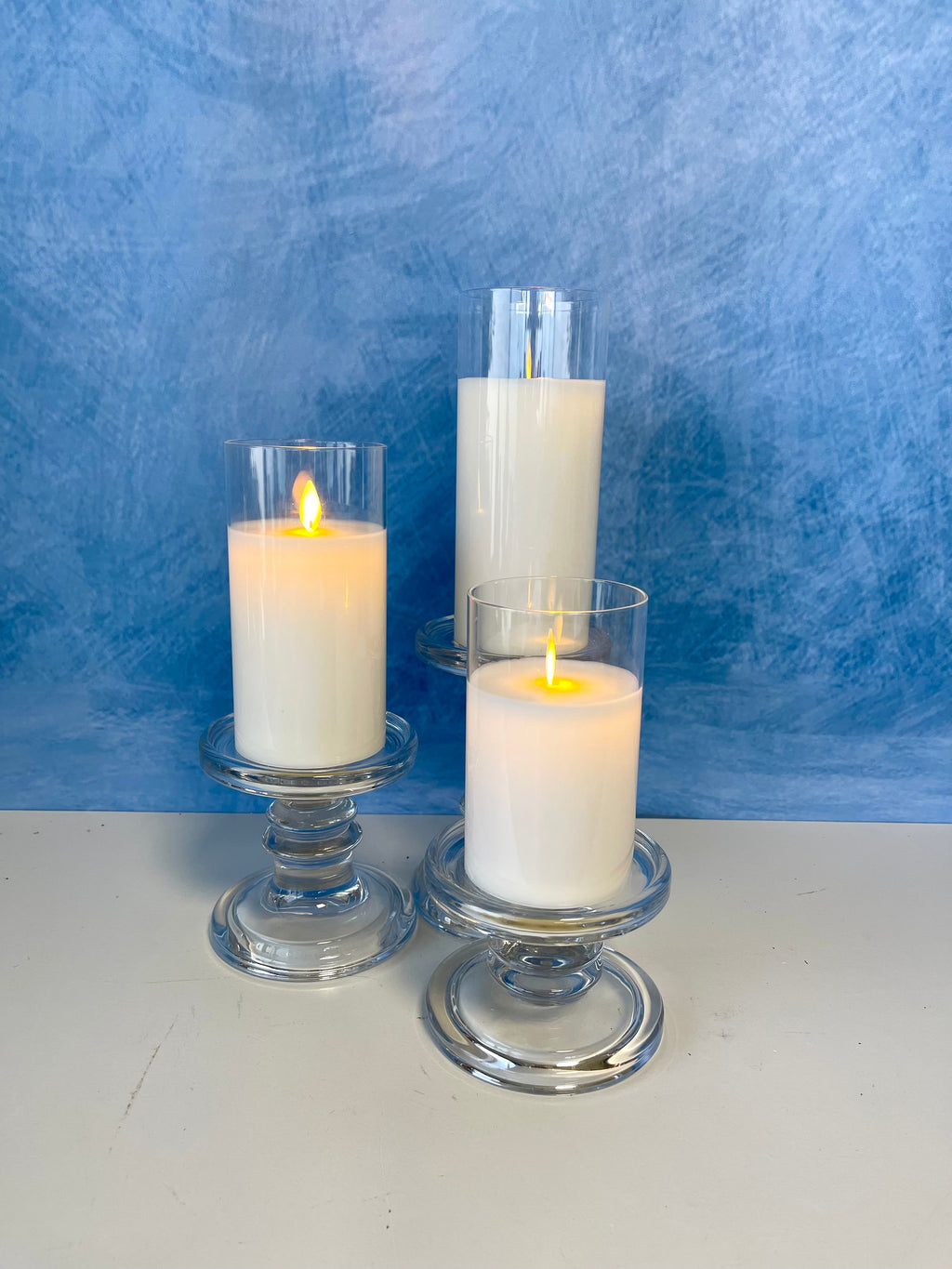 Flameless Candle, Cream Moving LED Glass Set for Mantels, Entryways and Holiday Displays, Designed for Everyday Home Use image 3