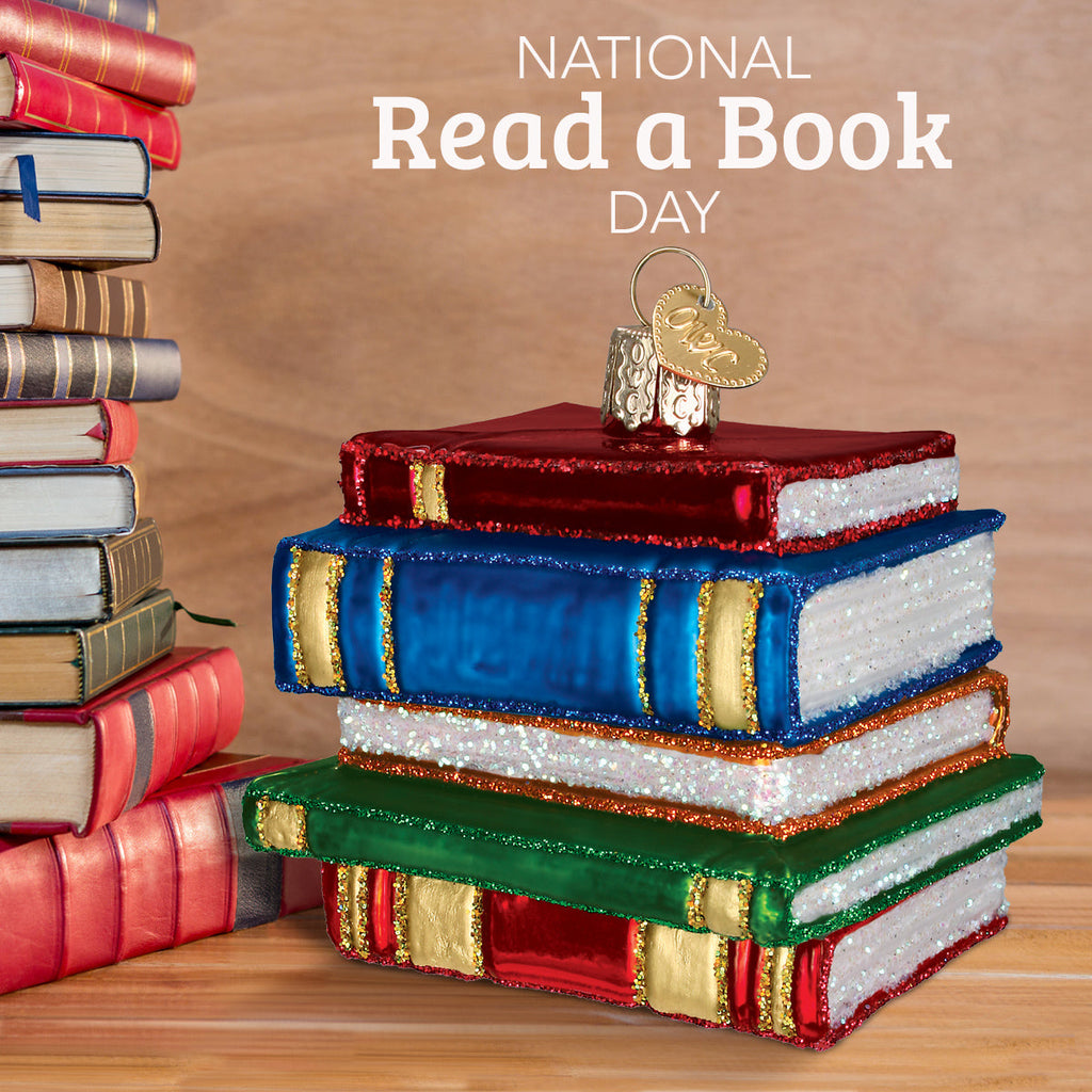 Seasonal Home Decor, Stack Of Books Ornament for Mantels, Tables and Seasonal Decorating, Designed for Everyday Home Use image 3