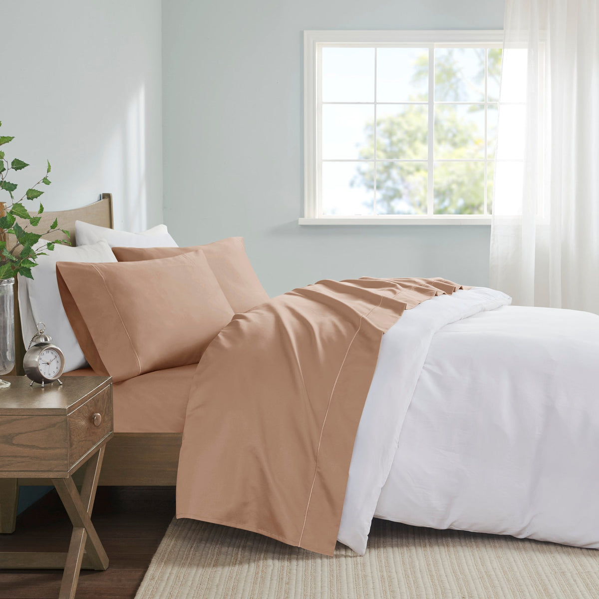 Bed Sheet Set, 600 Thread Count Pima Cotton Pima Cotton, Machine-Washable Care for Everyday Bedroom Comfort and Guest Rooms image 3