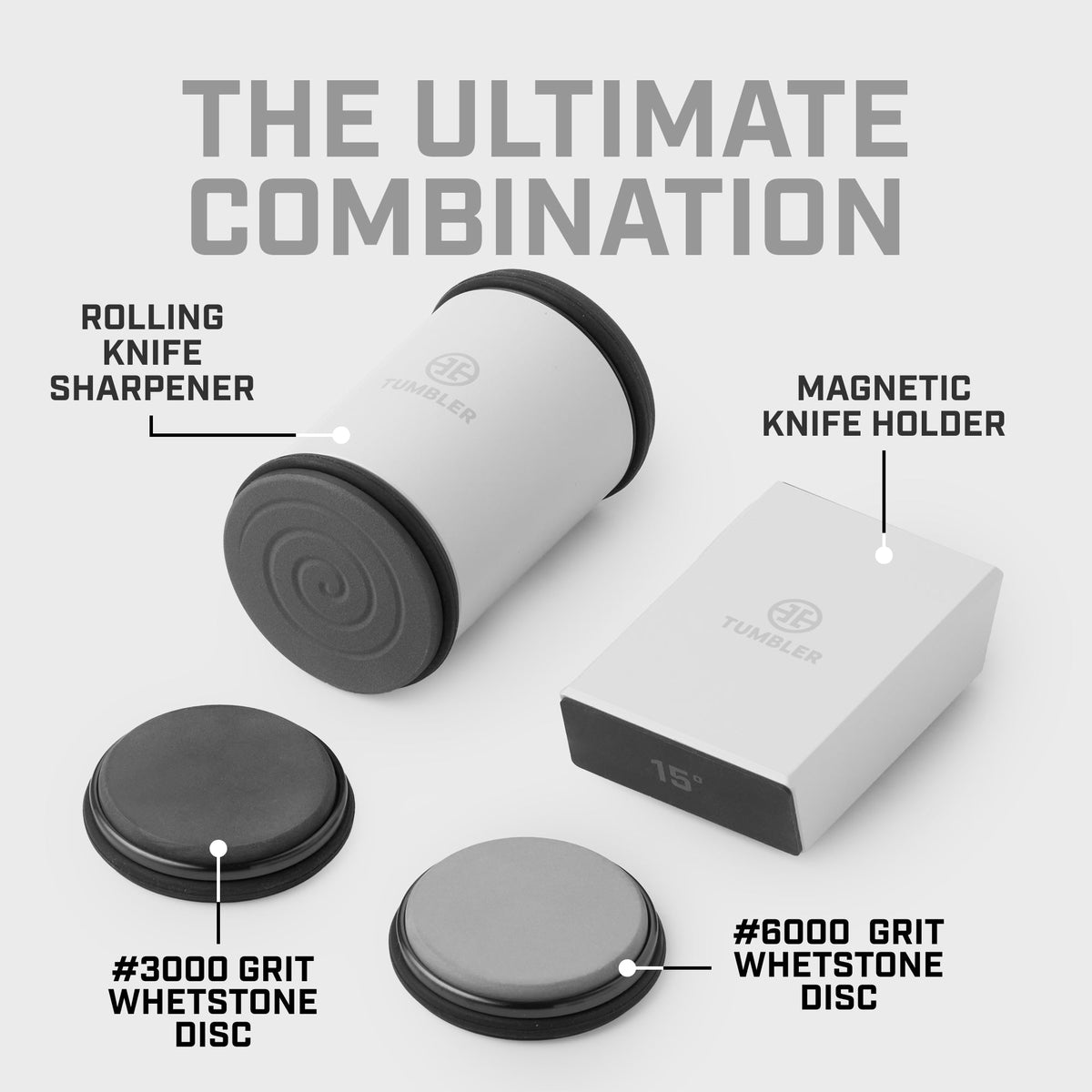 Rolling Knife Sharpener, Pro Bundle Diamond Set Arctic Grey for Kitchen Prep, Cooking and Countertop Use image 3