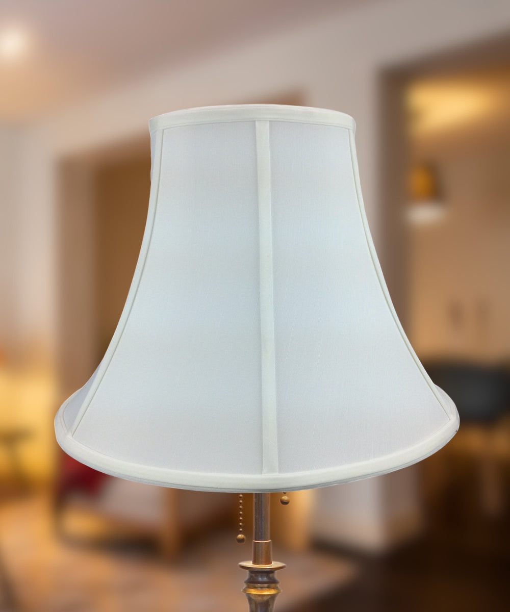 Fabric Lamp Shade, 16"W x 12"H White Bell Shantung for Lamp Replacement, Reading Corners and Living Spaces image 3