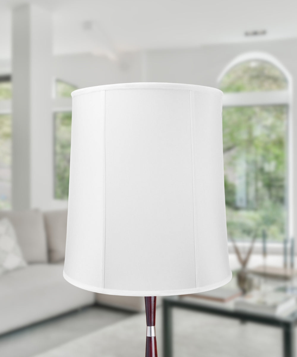 Fabric Lamp Shade, 16x18x19 White Shantung Tall Drum for Table Lamps, Floor Lamps and Soft Room Lighting image 3