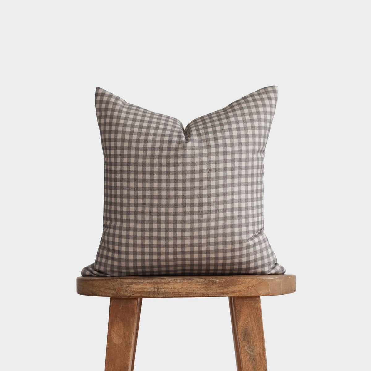 Decorative Pillow Cover Set, Brown Gingham 18" 22" 26", Machine-Washable Care for Sofas, Beds and Living Room Accents, 4 Size Options image 3