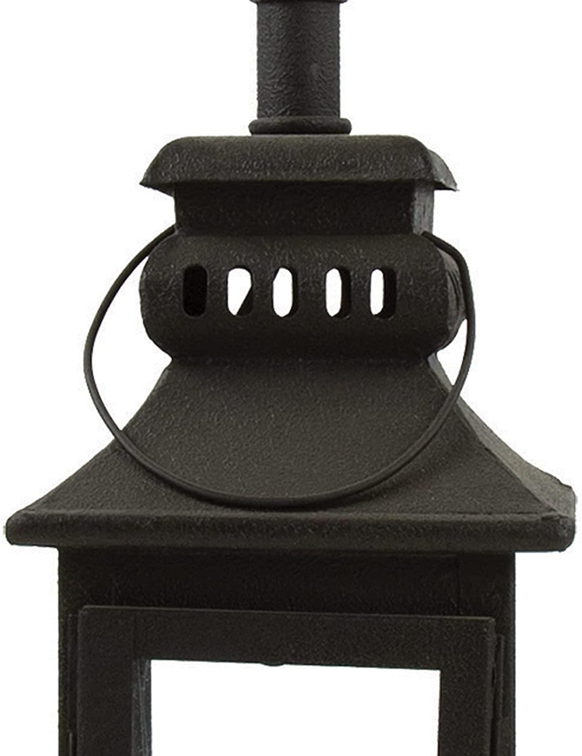 Home Lighting, Iron Lantern Lamp Black for Bedrooms, Living Rooms and Reading Corners, Designed for Everyday Home Use image 3
