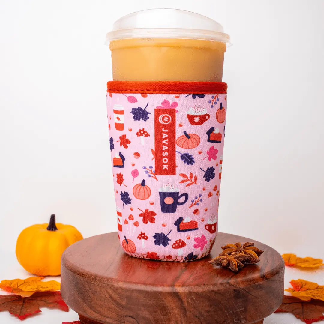 Reusable Cup Sleeve, PSL, Neoprene Construction for Coffee Cups, Daily Commutes and Dry Hands, 3 Size Options image 3