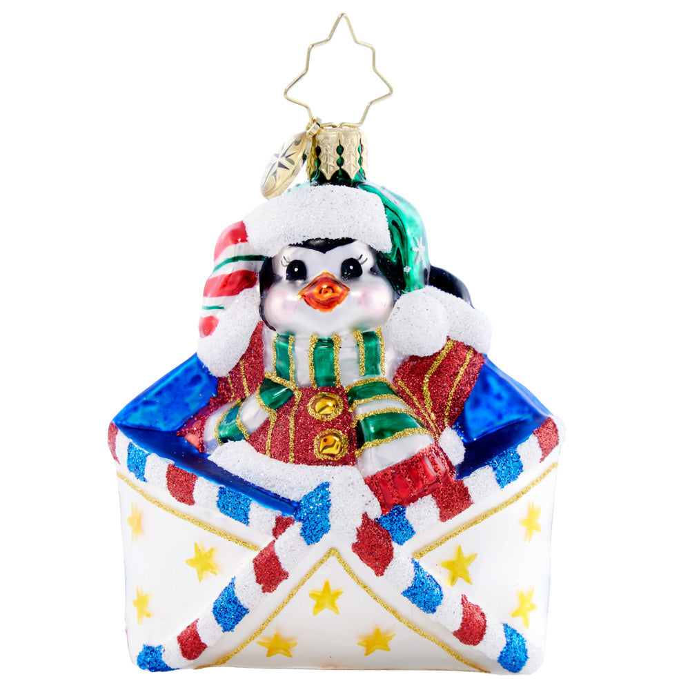 Seasonal Home Decor, Penguin Delivery Gem for Mantels, Tables and Seasonal Decorating, Designed for Everyday Home Use image 3