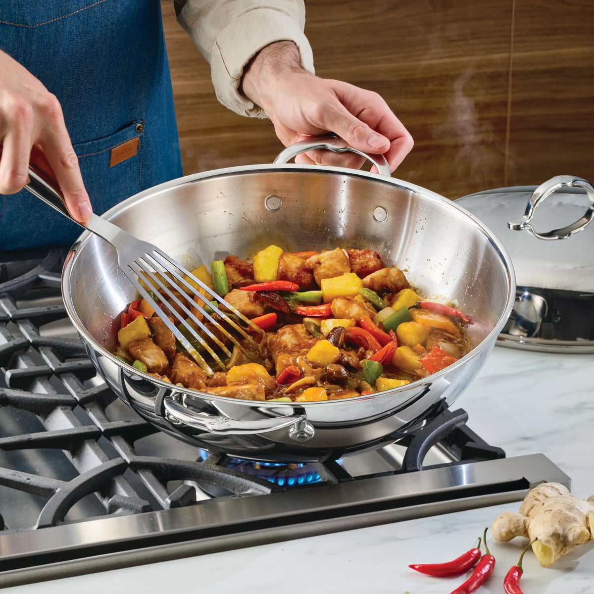 Kitchen Cookware, 14" Stainless Steel Dome Lid, Dishwasher-Safe Care for Everyday Meals and Home Cooking image 3