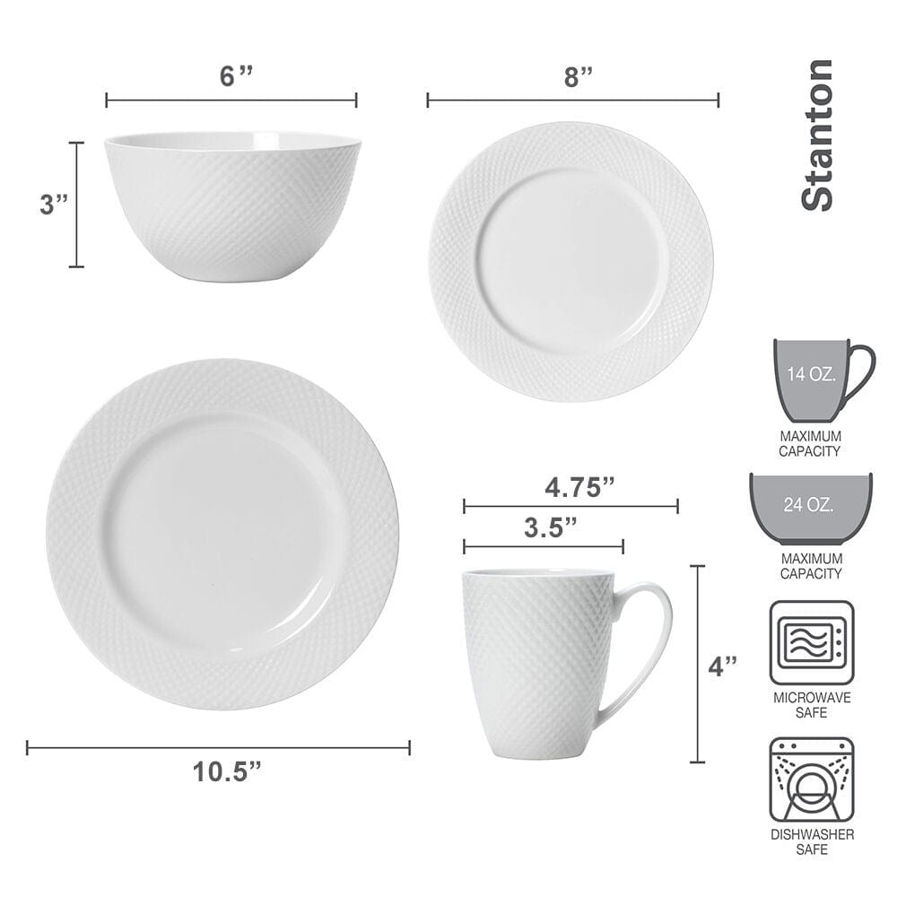 Dinnerware, Stanton Set for Everyday Meals and Table Settings, 3 Size Options, Designed for Family Dining, Serving and Entertaining image 3