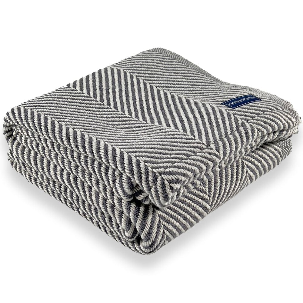 Cozy Throw Blanket, Monhegan Cotton Without Fringe Slate for Living Rooms, Bedrooms and Everyday Lounging image 3