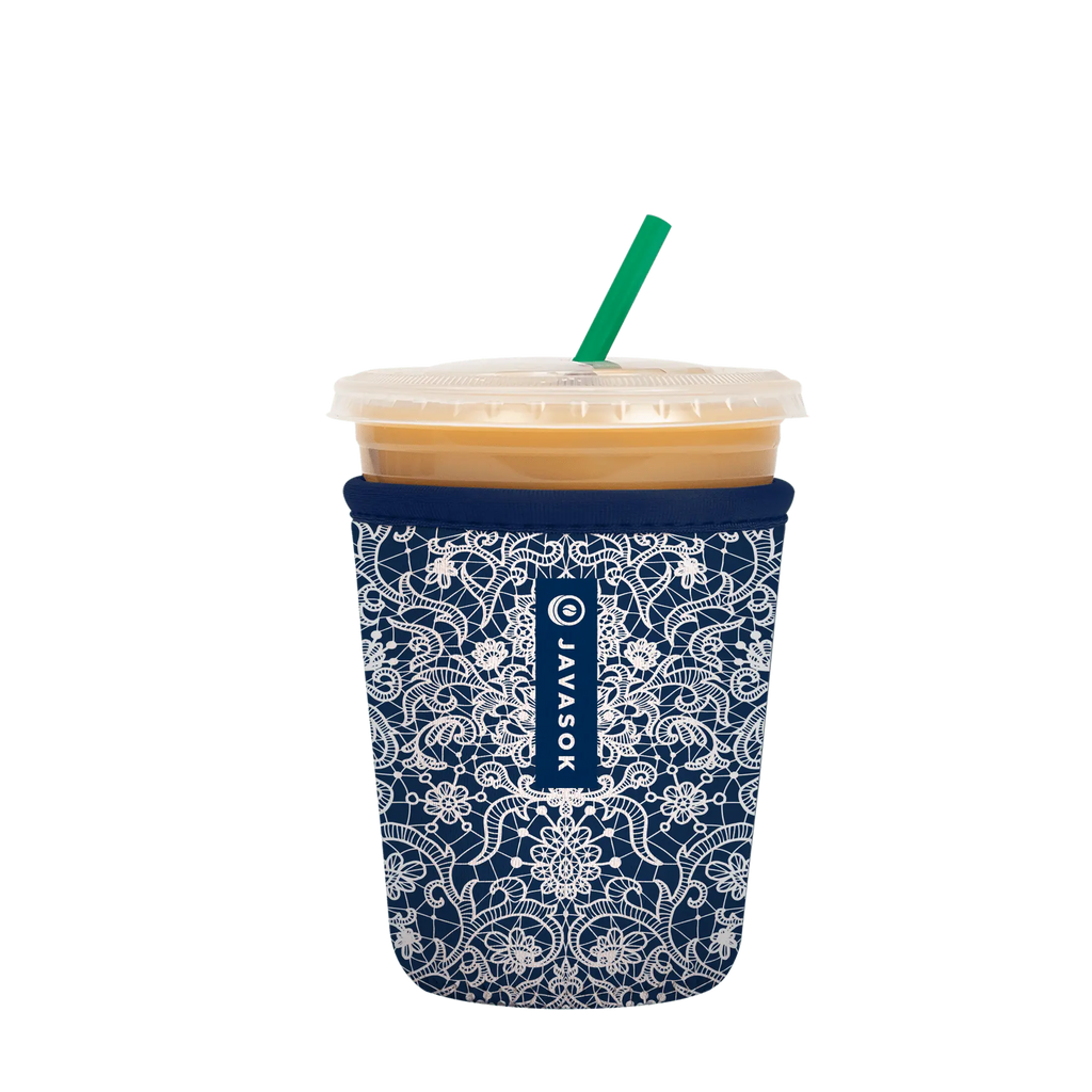 Reusable Cup Sleeve, Royal Lace, Neoprene Construction for Coffee Cups, Daily Commutes and Dry Hands image 3