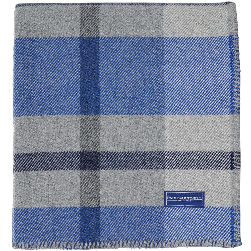 Cozy Throw Blanket, Northfield Plaid Wool Blue for Sofas, Beds and Relaxing at Home, Designed for Everyday Home Use image 3
