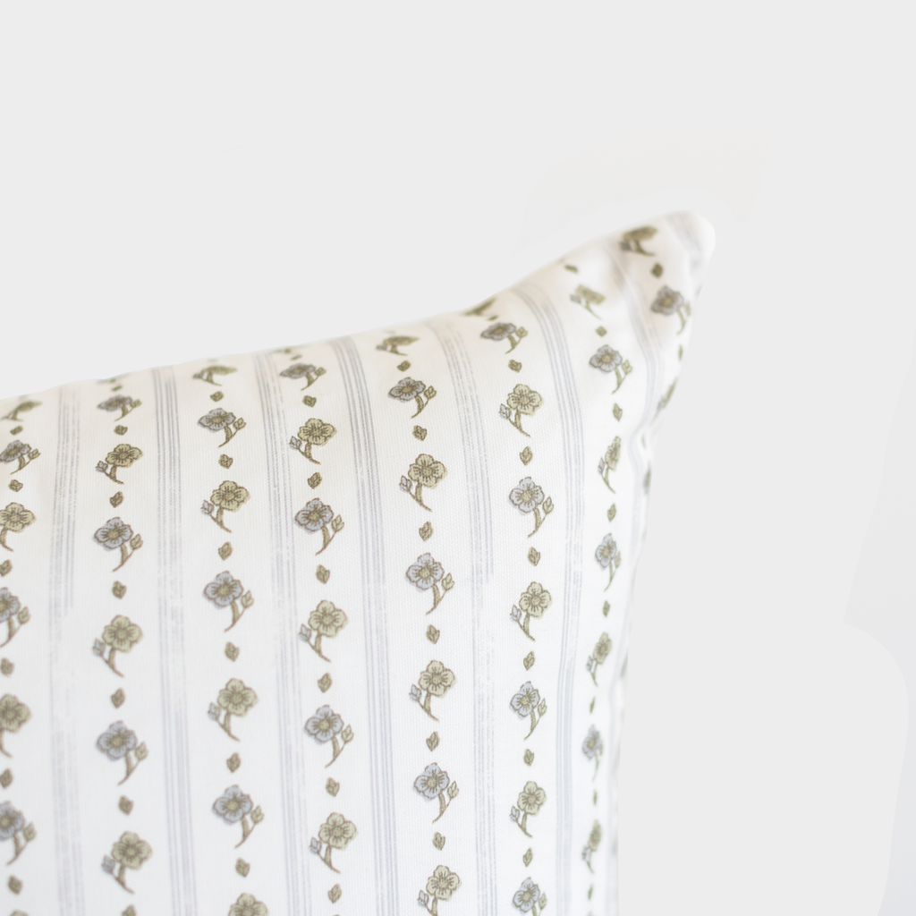 Decorative Pillow Cover, Floral Stripe 18", Machine-Washable Care for Bedroom Styling and Living Room Decor image 3