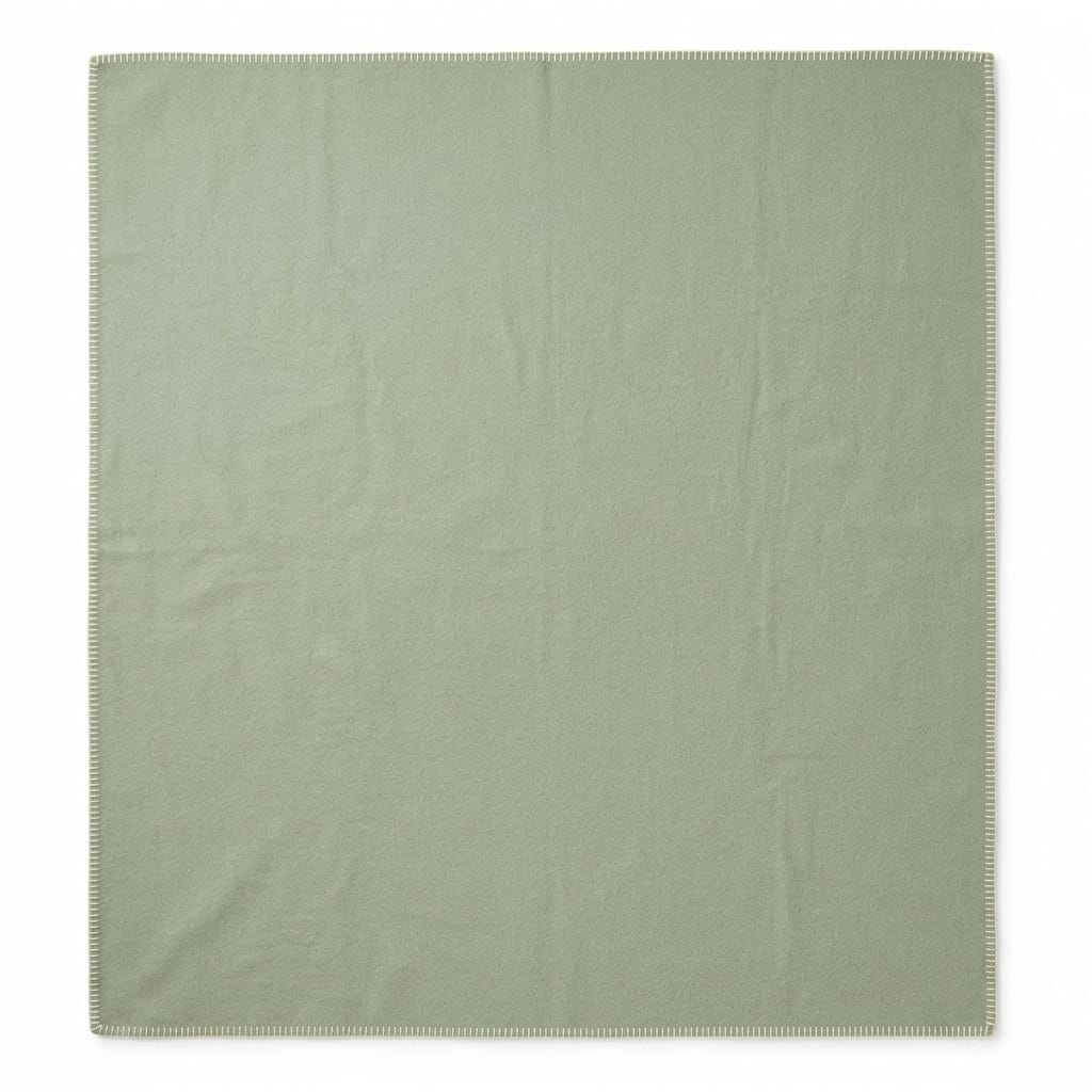 Cozy Throw Blanket, Pure & Simple Wool Sea Glass Green, Lightweight Design for Living Rooms, Bedrooms and Everyday Lounging, 2 Size Options image 3