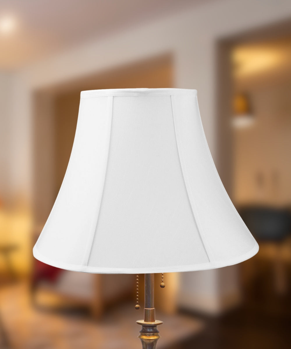 Fabric Lamp Shade, 18"W x 14"H White Bell Shantung for Lamp Replacement, Reading Corners and Living Spaces image 3