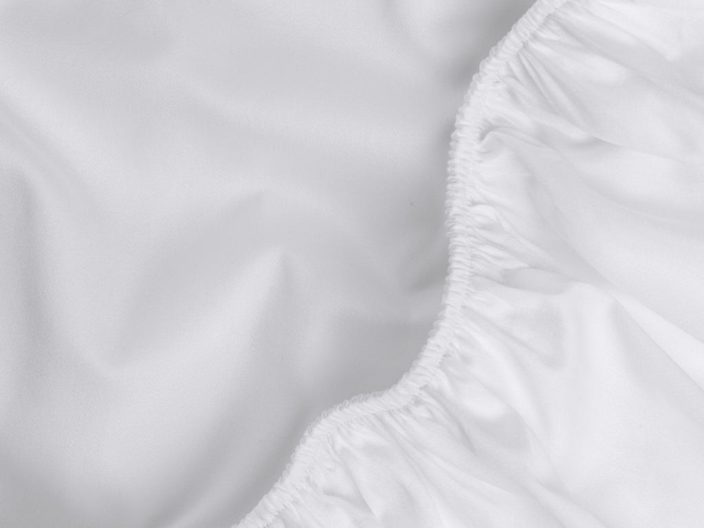 Bed Sheet Set, Sateen Fitted (White) for Everyday Bedroom Comfort and Guest Rooms, 6 Size Options image 3