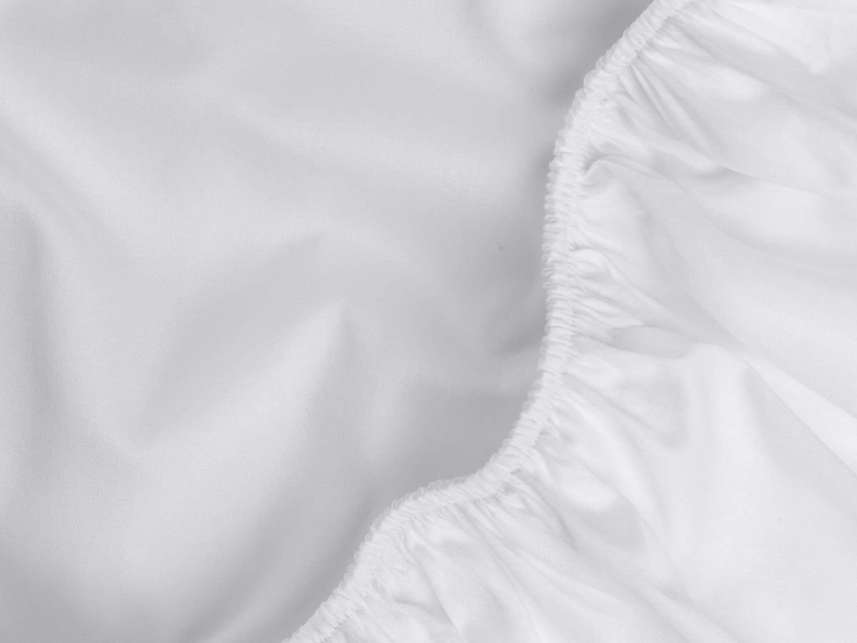 Bed Sheet Set, Sateen Fitted (White) for Everyday Bedroom Comfort and Guest Rooms, 6 Size Options image 3