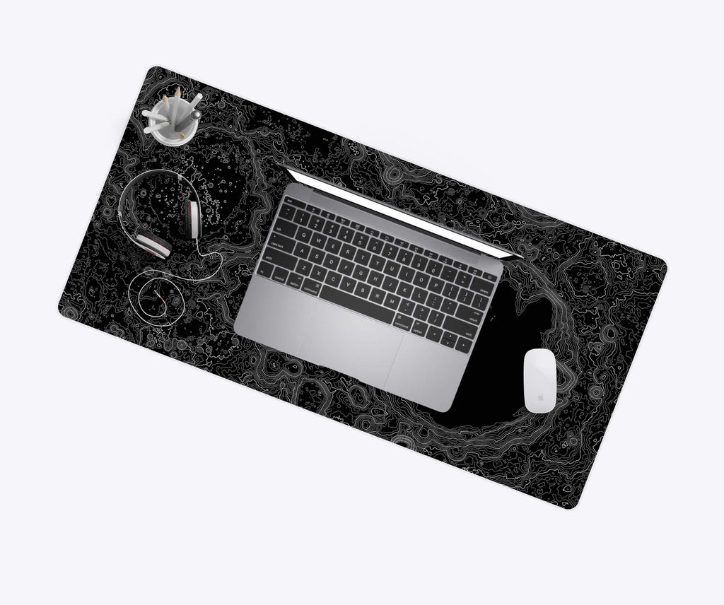 Desk Mat, Moon Topographic, Machine-Washable Care, Non-Slip Design for Home Offices, Gaming and Daily Computer Work, 4 Size Options image 3