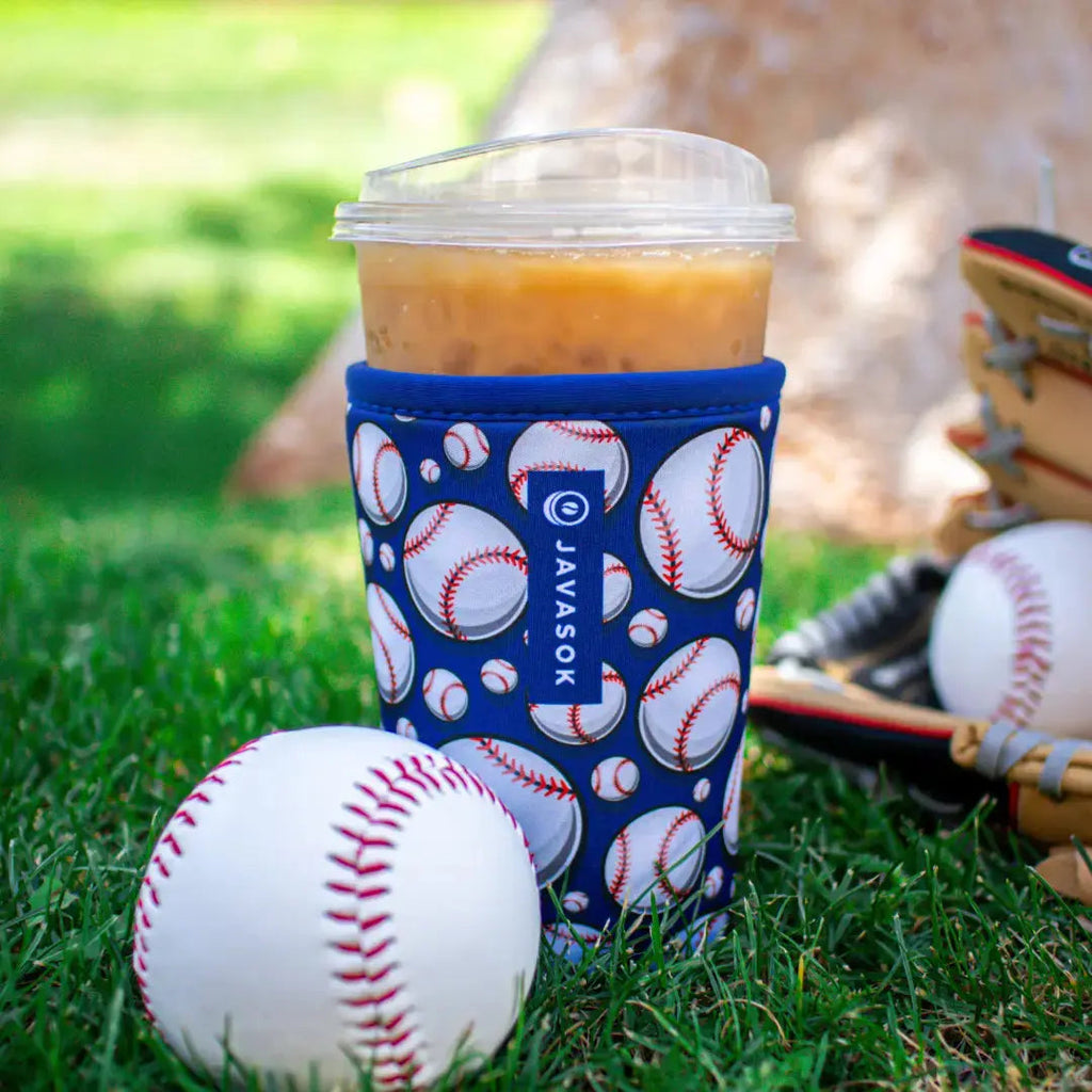 Reusable Cup Sleeve, Play Ball, Neoprene Construction for Iced Coffee, Cold Drinks and Condensation Control, 5 Size Options image 3
