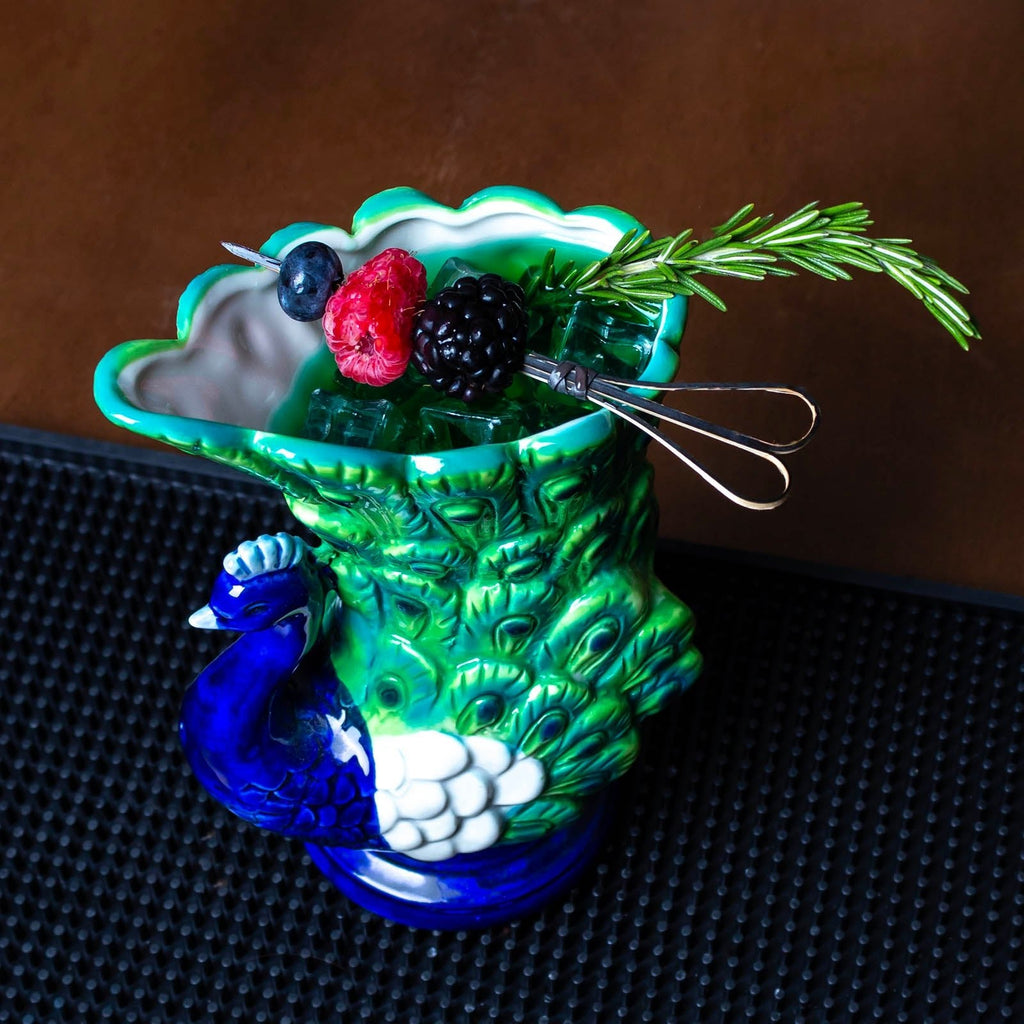 Coffee Mug, BarConic Drinkware Tiki Peacock 18oz, Ceramic Construction, Dishwasher-Safe Care for Everyday Drinks, Home and Entertaining image 3