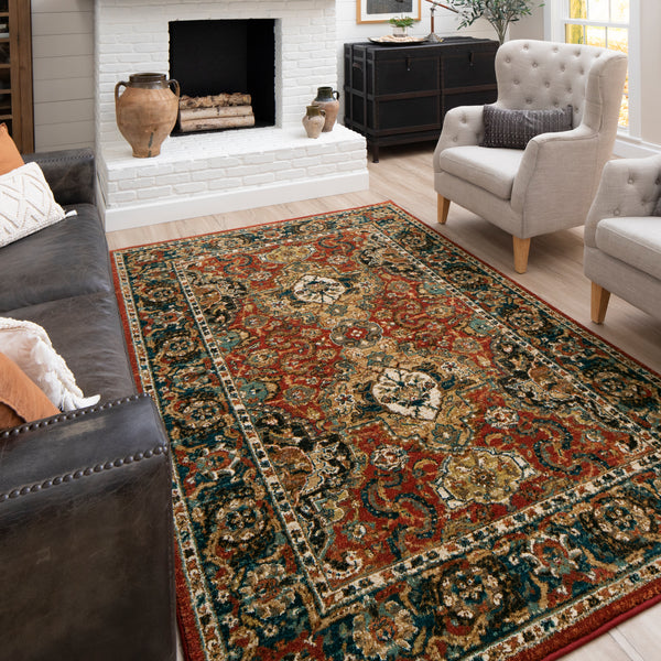 Area Rug, Spice Market Dhahar Garnet for Hallways, Dining Spaces and Home Decor, 5 Size Options image 3