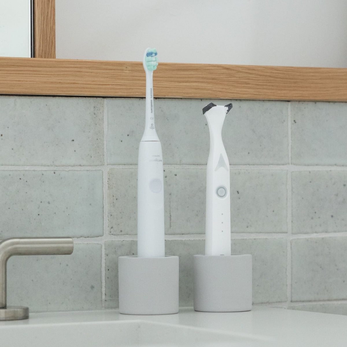 Bathroom Accessory, Electric Toothbrush Holder 2 pack for Guest Baths and Daily Bathroom Routines, 2 Color Options image 3