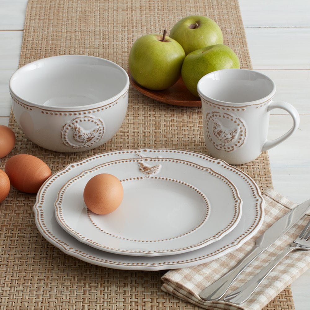 Dinnerware Set, Farmhouse Hen, Dishwasher-Safe Care for Breakfast, Lunch, Dinner and Everyday Table Settings image 3